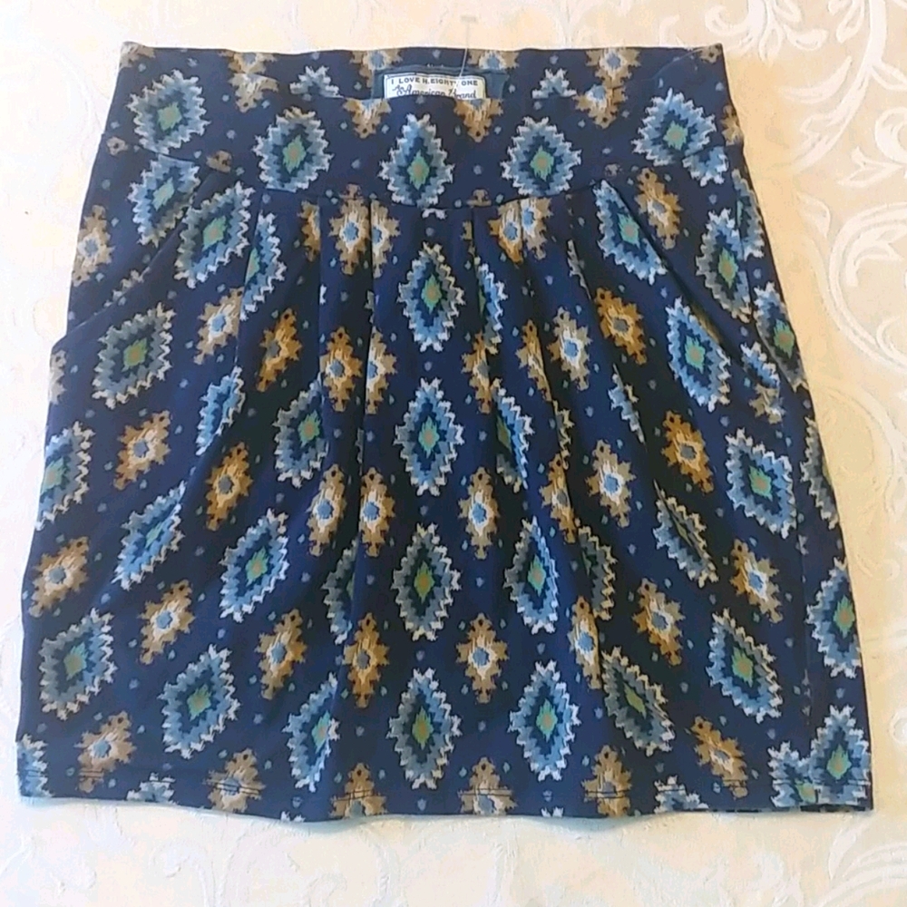 I Love H. Eighty One Aztec Southwest Mini Skirt